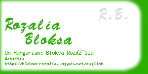 rozalia bloksa business card